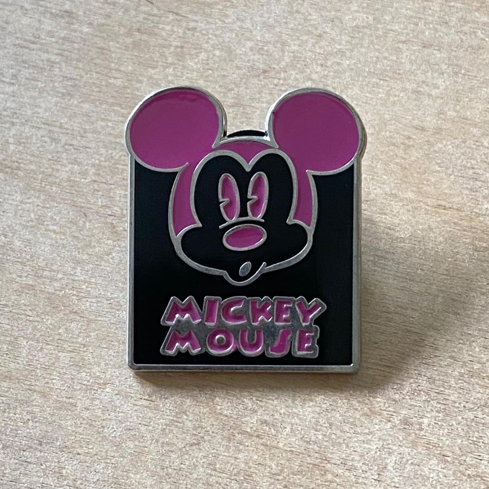 Disney Parks Mickey Mouse Enamel Pin 2012 Pink Black‎ Graphic Art